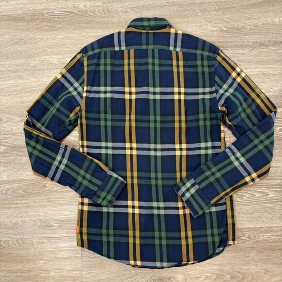 Scotch & Soda My Favorite Regular Fit Men Green Blue Flanel Cotton Shirt sz S - Picture 2 of 12